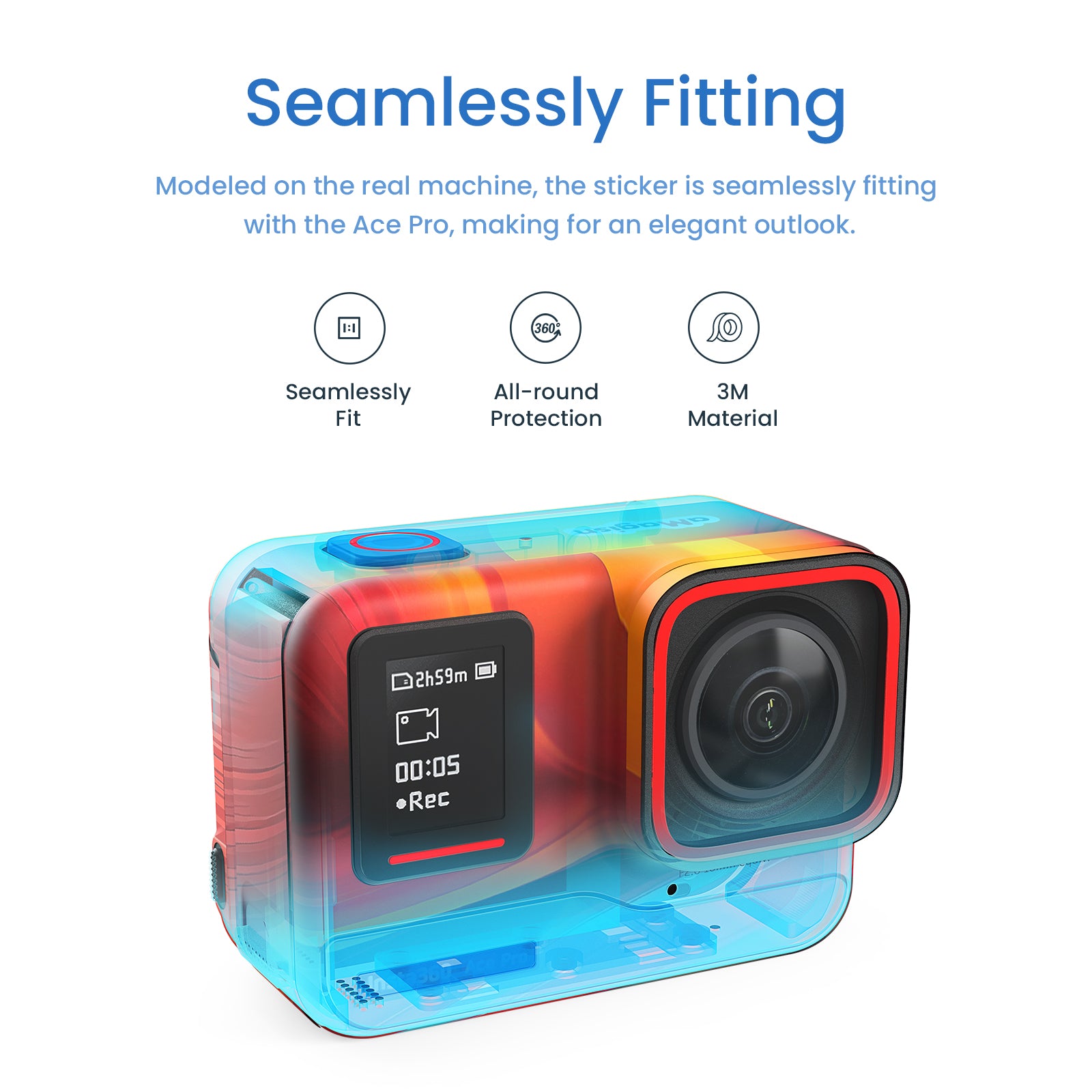 AMAGISN Camera Sticker for Insta360 Ace Pro Anti-scratch Protective Skin AMAGISN Camera Sticker for Insta360 Ace Pro Anti-scratch Protective Skin